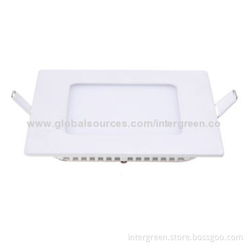 6W Ultra-slim Square LED Panel Downlight with 2835 SMD, CE, RoHS, FCC Marks, 3 Years Warranty